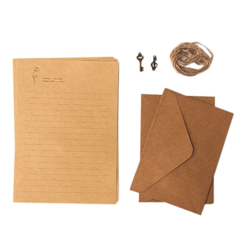 12 Uds. Clásico de estilo europeo de papel Kraft para escribir letras, papel de papelería: 10