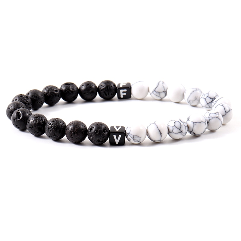 2022 nowych moda list para bransoletka dla kobiet mężczyzn klasyczny Handmade Strand 8mm kamienny koralik bransoletka biżuteria prezent: 6 / 17-18cm
