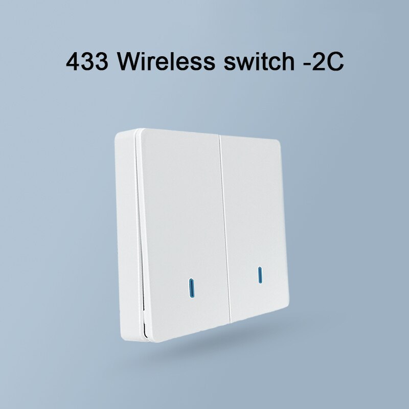 433Mhz Afstandsbediening Draadloze Schakelaar Voor Sonoff T1 Eu Uk Sonoff 4CH Pro R2 Slampher 433.92Mhz Rf Afstandsbediening control Light Switch: 2channels White