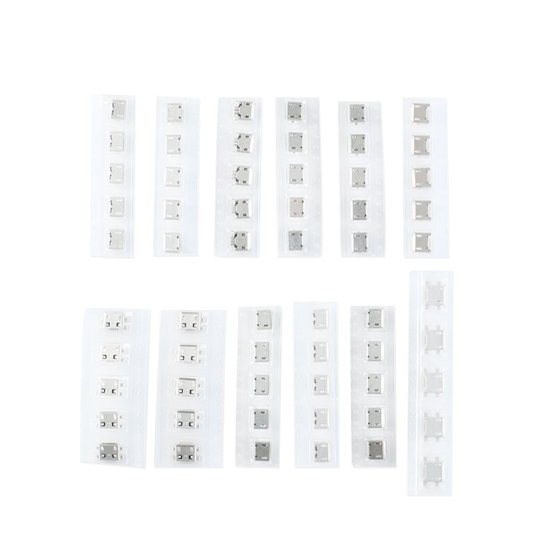 60 Stuks = 12 Modellen Micro Usb Connector 5Pin Usb Jack Socket Vrouwelijke Voor MP3/4/5 Huawei Lenovo Zte en Andere Mobiele Tablete
