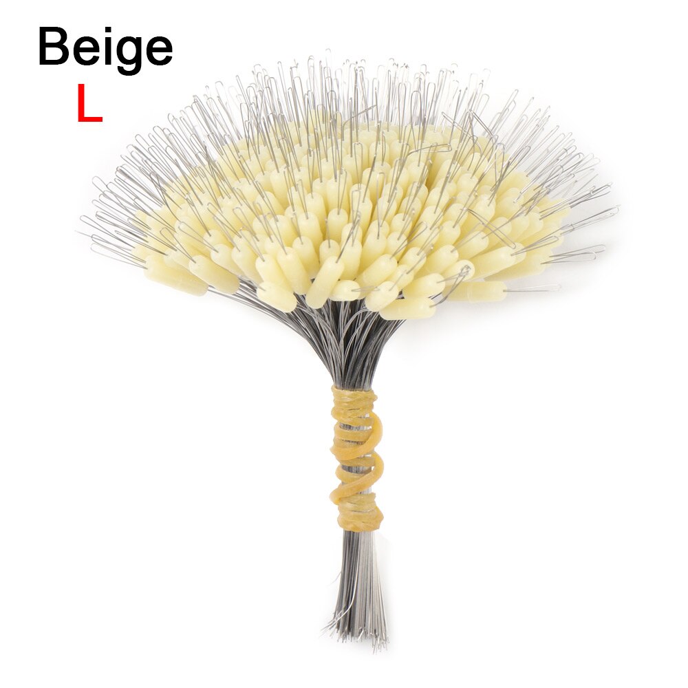 Bloc de pêche flottant en Silicone, 3 tailles, connecteur de haricot spatial, résistance de ligne de pêche, accessoires, 300 pièces/paquet: beige L