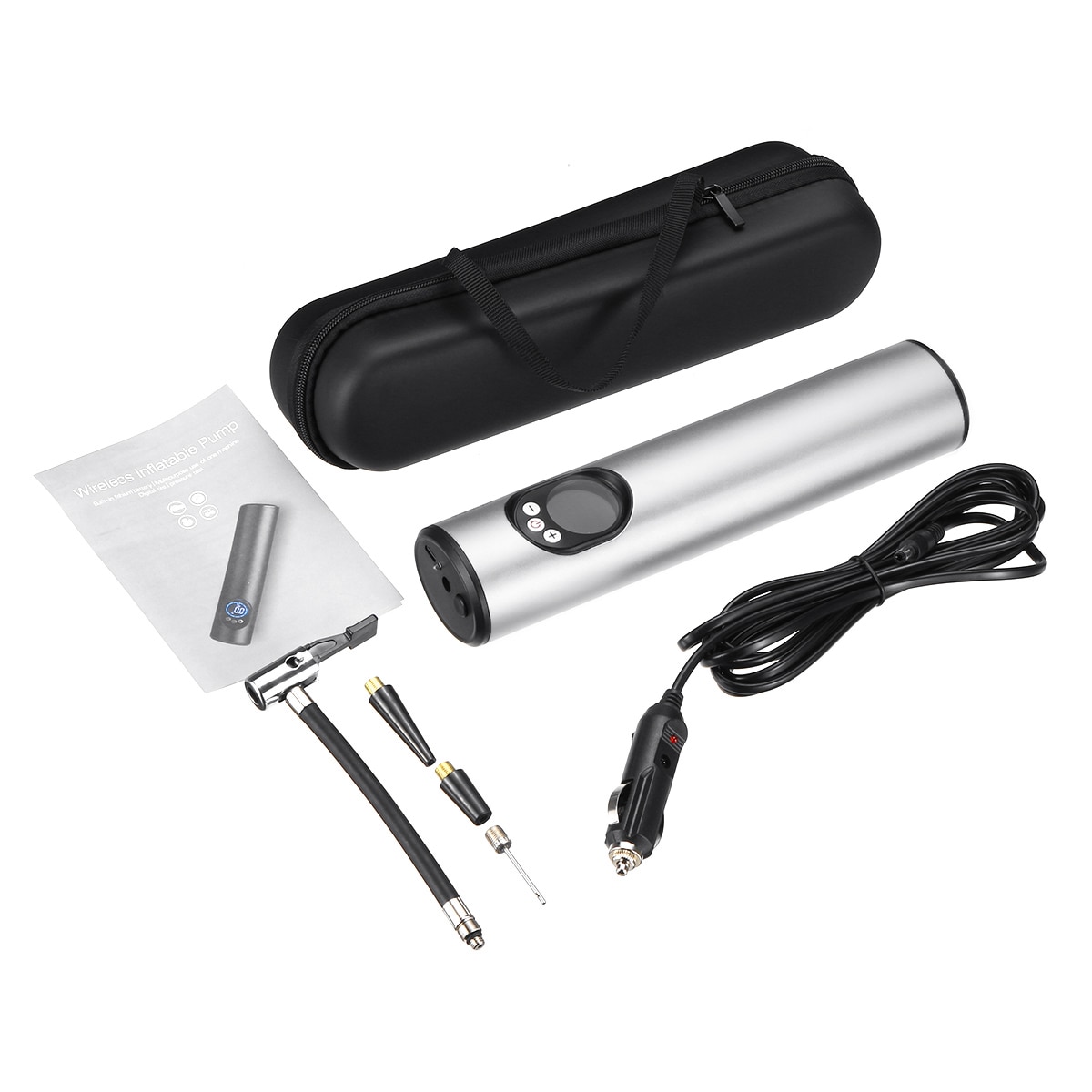 3 Buttons LCD Handheld Inflatable Pump Tyre Portable Compressor Digital Car Tyre Pump Preset Pressure 12V 150PSI 20L/min