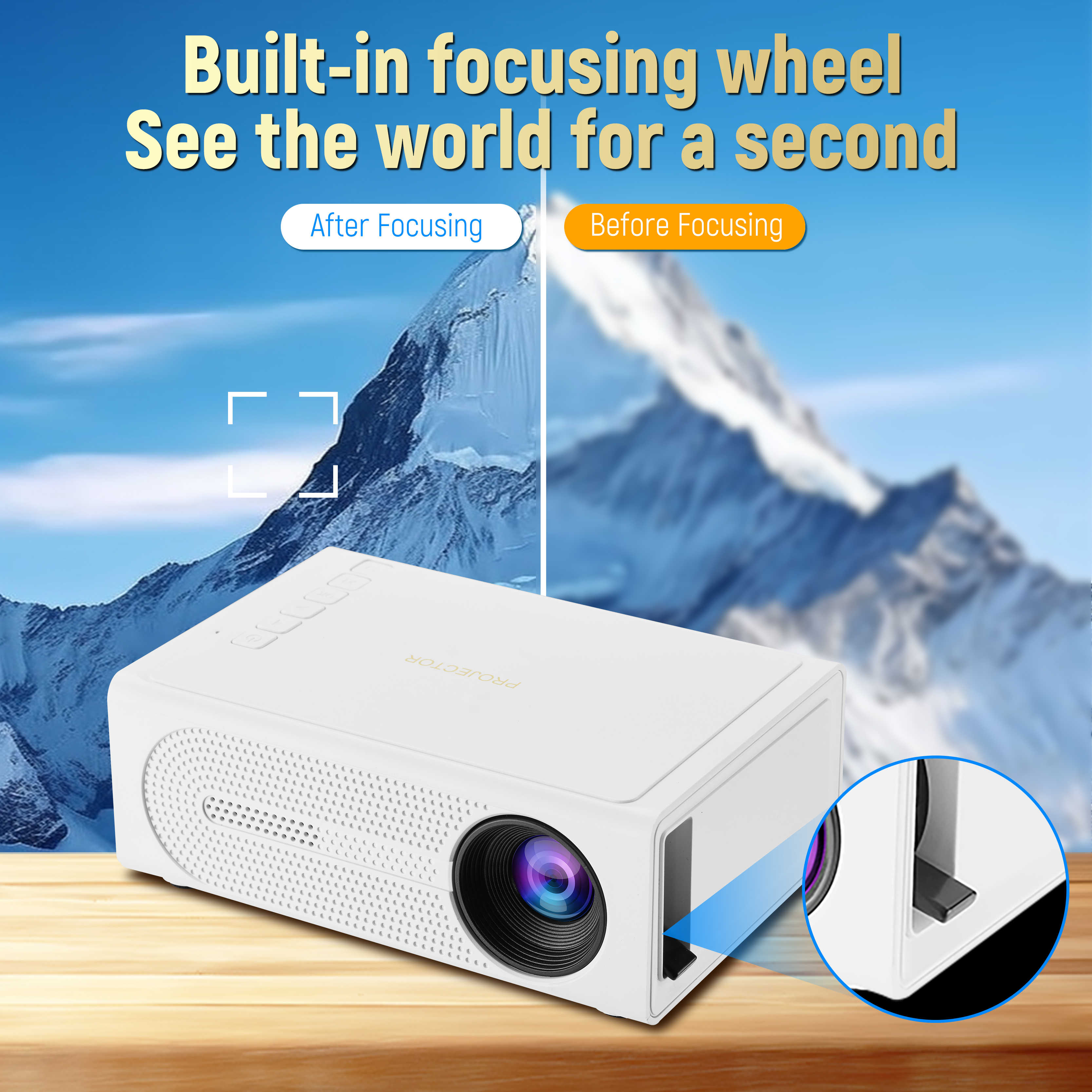 M200s Mini-Projektor für Zuhause, tragbarer LED-Mikroprojektor HD 1080p