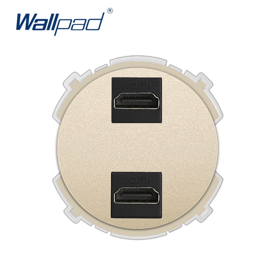 Wallpad 2 hdmi wall socket funktionstast kun til dataoverførselsfri kombination: Guld