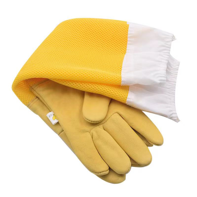 Luvas de apicultor mangas protetoras ventiladas profissional anti abelha para apicultura apicultor evitar ferramentas colmeia