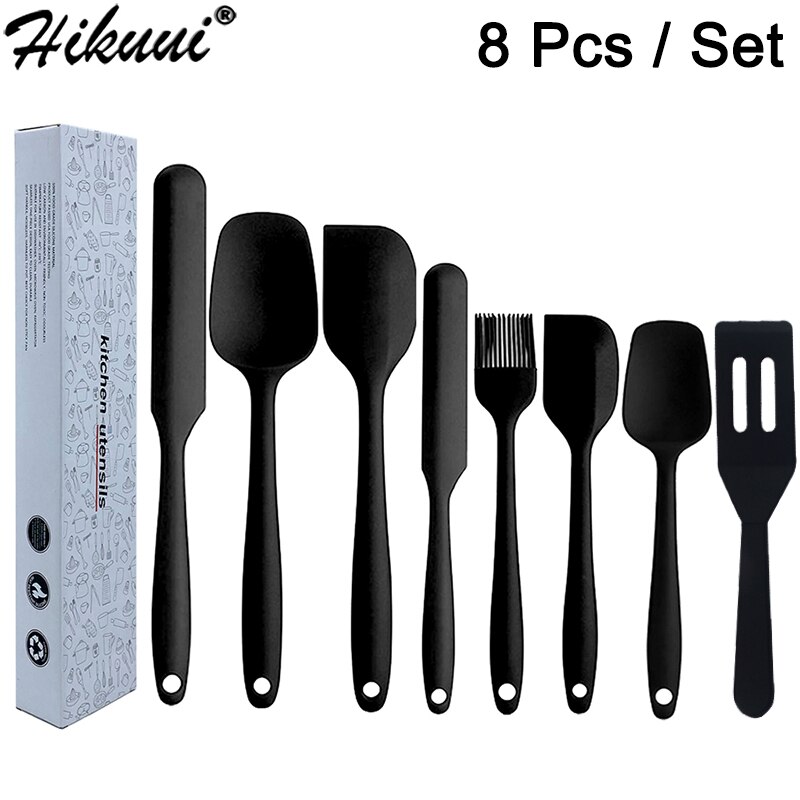 Juego de espátulas de silicona, utensilios de cocina, cuchara raspadora, cepillo, herramienta para hornear y cocinar, 6 uds.