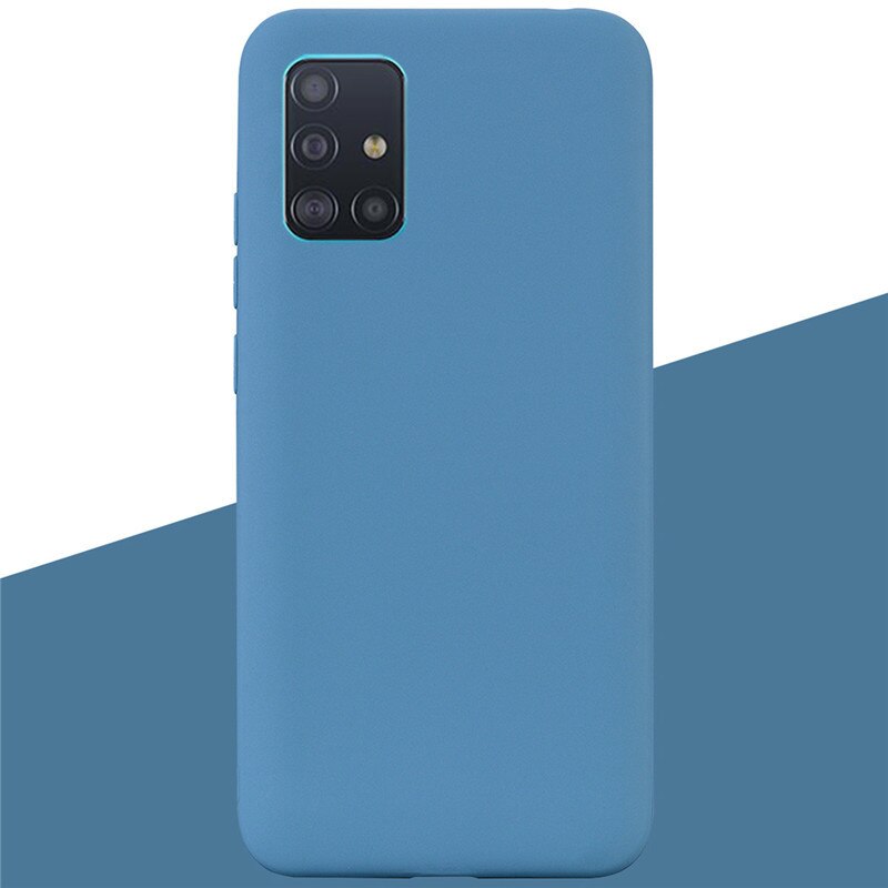 Silikon Fall Für Samsung Galaxy A71 Fall Candy Farbe Zurück Abdeckung Weiche TPU Fall Für Samsung Galaxy A 71 A715F stoßstange Coque Fundas: 12 Lake Blue