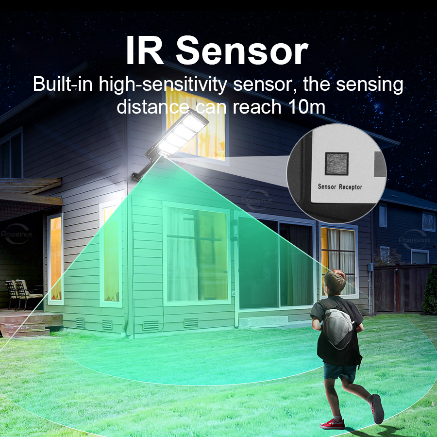 Lámparas solares al aire libre de 30000LM Sensor IR y siempre enciende para 20 h Sunlight Solar Spotlights impermeable Lámpara solar externa