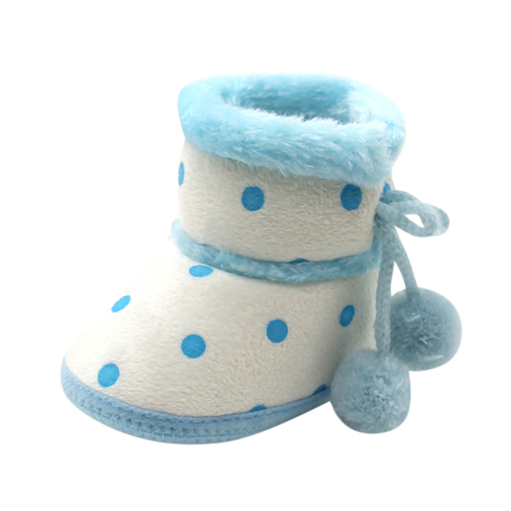 Cotton Fabric snow boots baby Girls Boys Soft Booties Snow Boots Infant Toddler Newborn Warming Shoes G3: Blue / 2.5