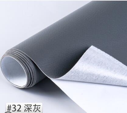 ZENGIA 50x138cm PU leather Self-Adhesive Synthetic Leather DIY Material Patch For Handbag sofa adhesive repair car glue leather: dark gray