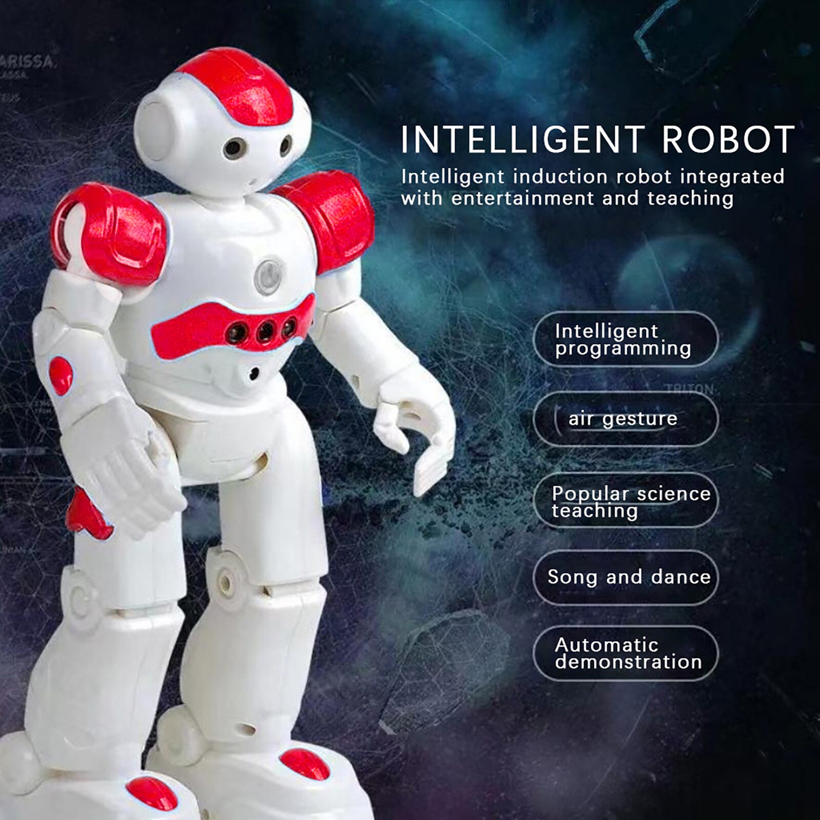 Intelligent Red Robot Multi-function Usb Charging Children's Toy Dancing Remote Control Gesture Sensor Toy Kids Birthday