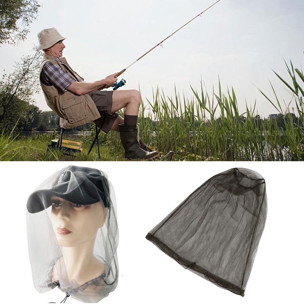 Outdoor Travel Anti-mosquito Net Cap Insect-resistant Mask Gauze Drawstring Beekeeping Net Face Protector Network