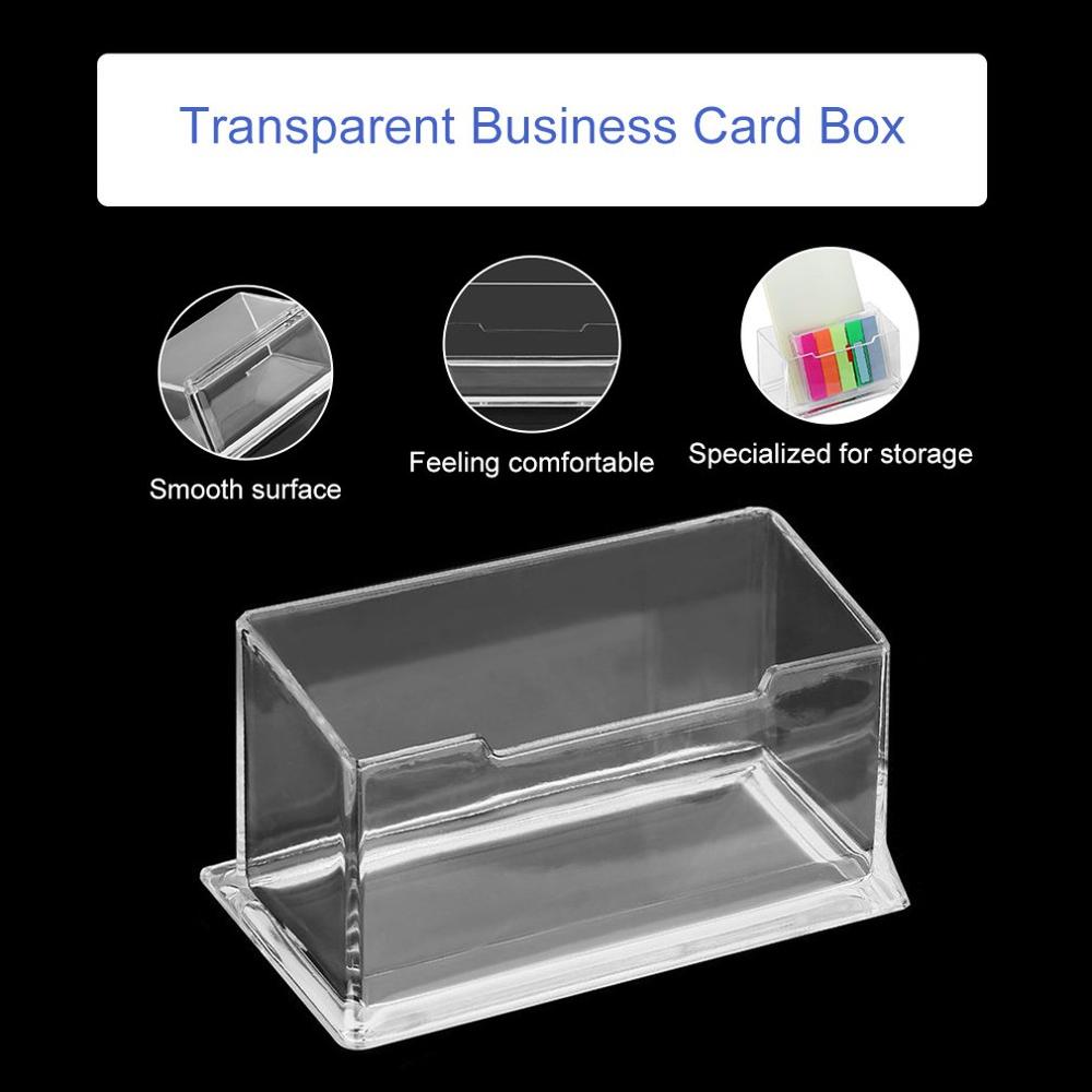 Desk Clear Acrylic Business Card Display Stand Plastic Transparent Desktop Business Card Holder Office Supplies