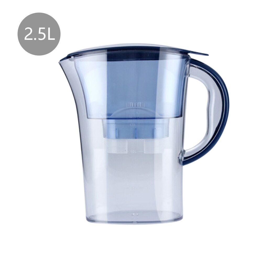 Vattenfilter kanna vattenkokare med påfyllning filterpatron aktivt kol vattenkokare hemmakontor drinkware purifier: 2.5l blå