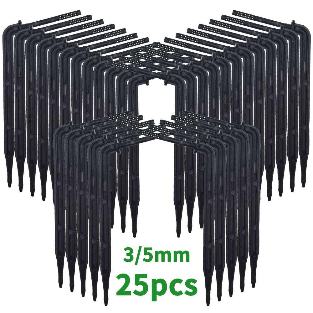 25PCS Bend Arrow Dripper Micro Drip Irrigation Kit Emitters for 3/5mm Hose Garden Watering Saving Micro Dripper Greenhouse