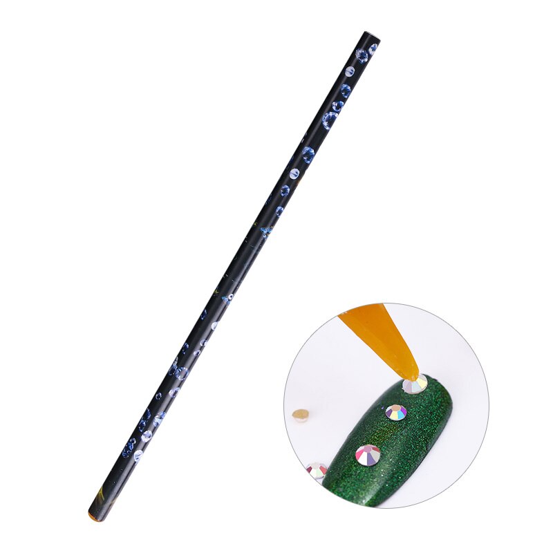 Nicole Dagboek Dual-Ended Puntjes Pen Nail Art Tool Rhinestone Studs Picker Wax Potlood Kristal Kralen Handvat