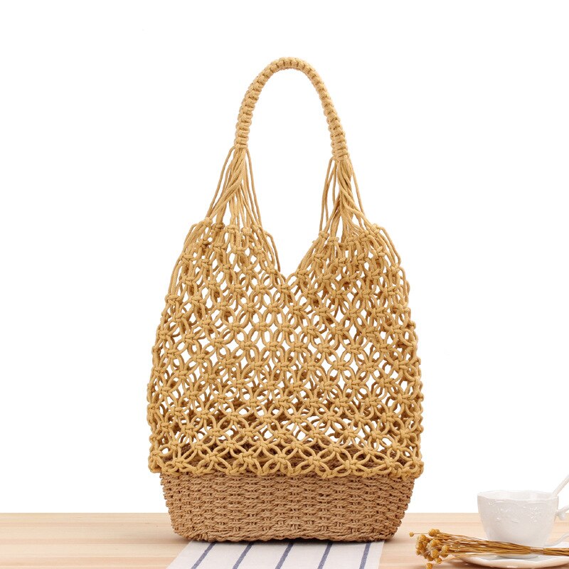 Casual Rotan Geweven Vrouwen Handtas Grote Strooie Grandado casual-rotan-geweven-vrouwen-handtas-grote-strooie-grandado