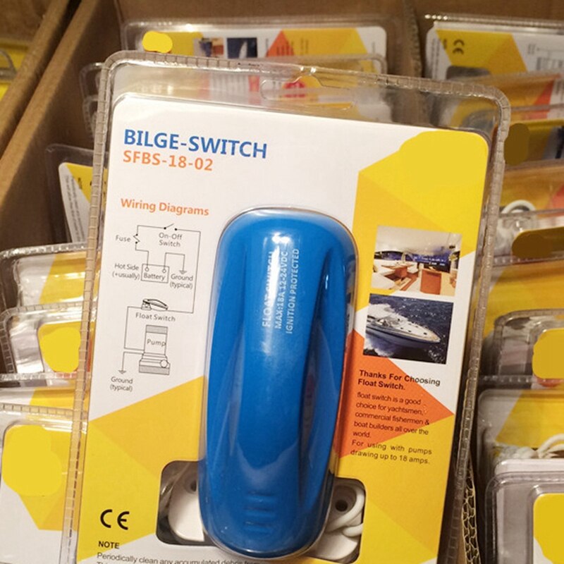 Portable Marine Water Level Float Switch Ignition Protection for Bilge Pump 12V-24V Leakproof on Off Controller