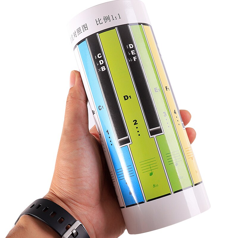 Piano Toetsenbord Papier 88 toetsen Elektronische Keyboard Piano Stave Referentie Papier Kaart Kleurrijke Dubbelzijdig Voor Beginner Accessoires