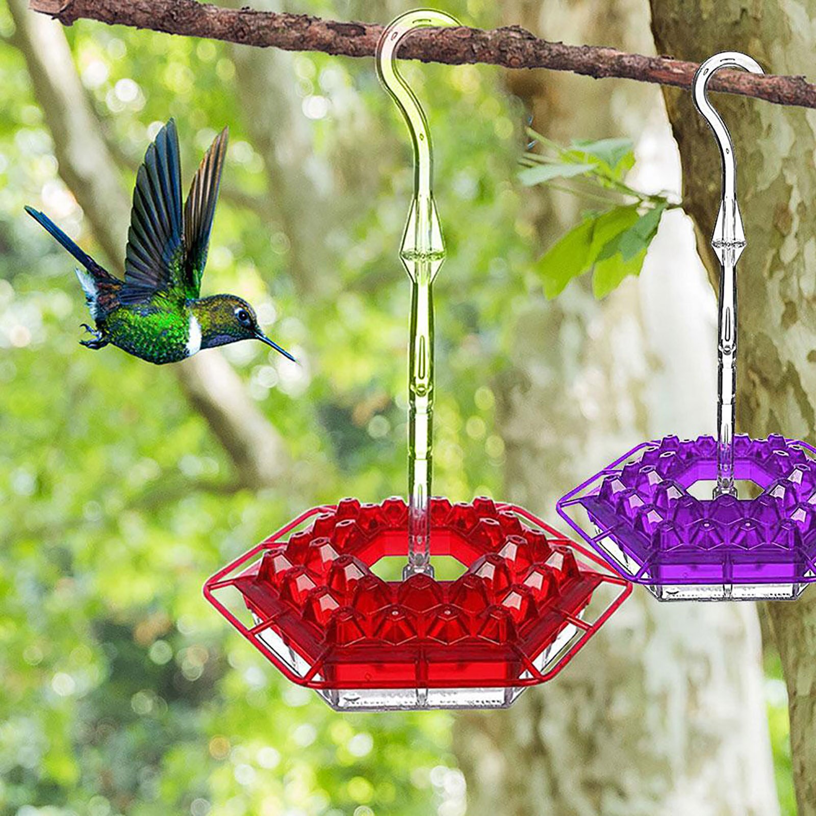 Mangeoires d'extérieur pour colibris, 30 Ports d'alimentation, fenêtre suspendue, mangeoire pour oiseaux sauvages, pour jardin extérieur, décoration de cour, tôlerie intégrée