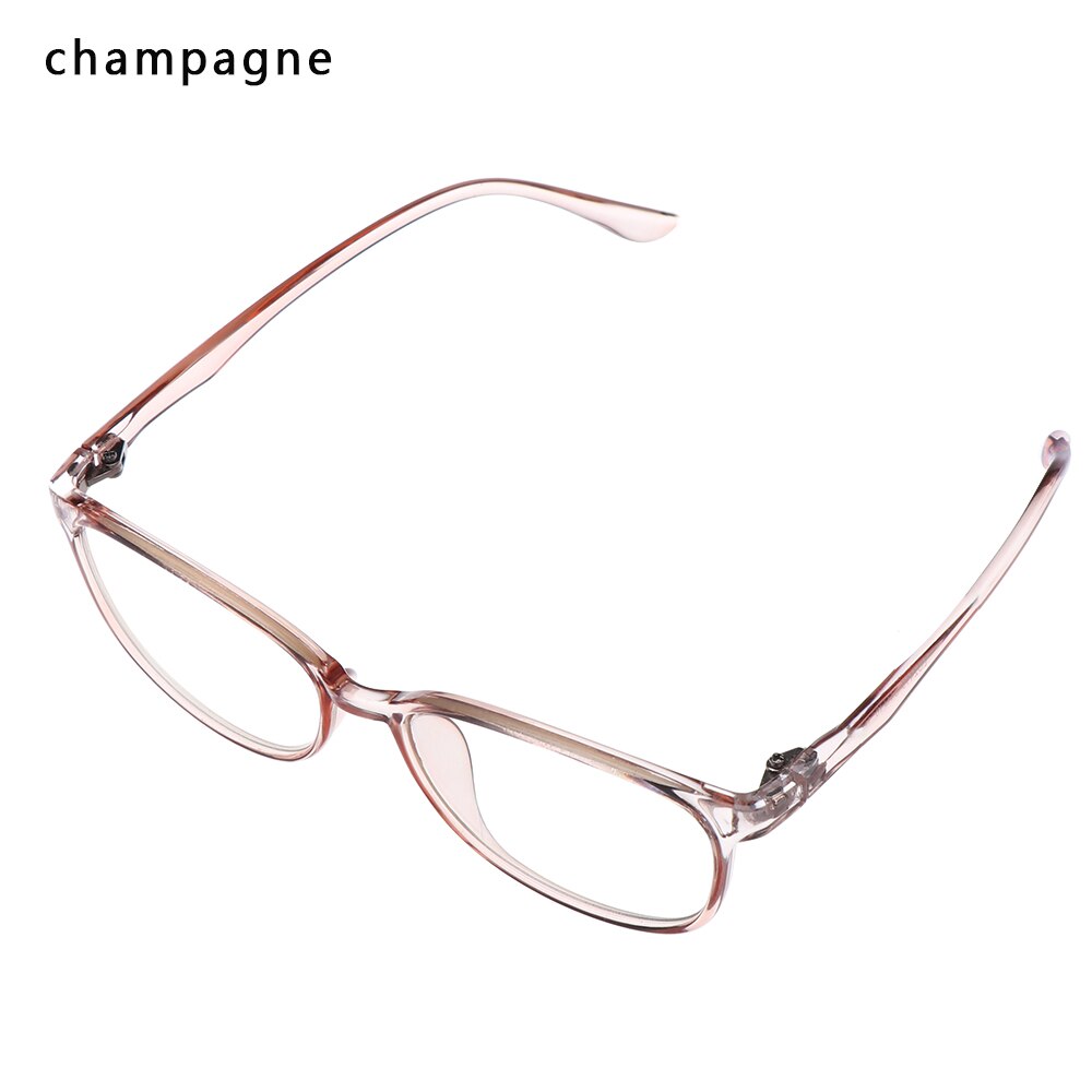 Unisex 1 stk læsebriller lette gennemsigtige briller mænd kvinder cateye briller stel synspleje briller: Champagne