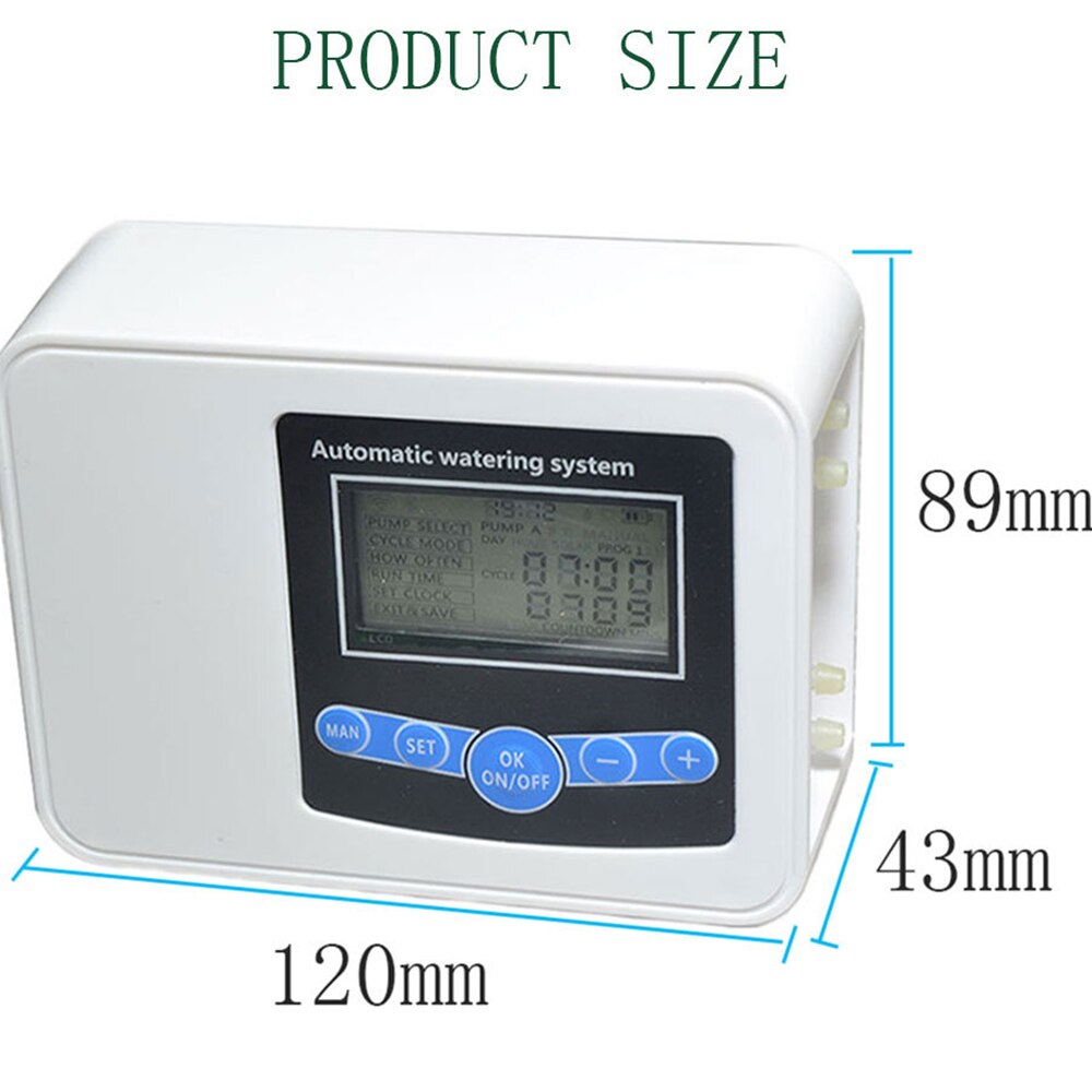 Solar Double Pump Watering Device Watering Timer Automatic Irrigation Water Timer Outdoor Garden Watering Timer Controller Tool