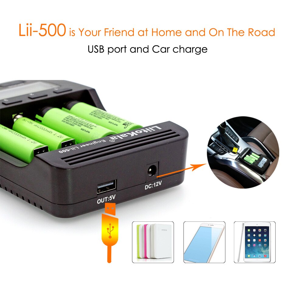 Liitokala Lii-500 Lii-402 battery charger Lii-202 Lii-100 Lii-400 18650 charger for 26650 21700 18650 18350 14500 AA AAA battery