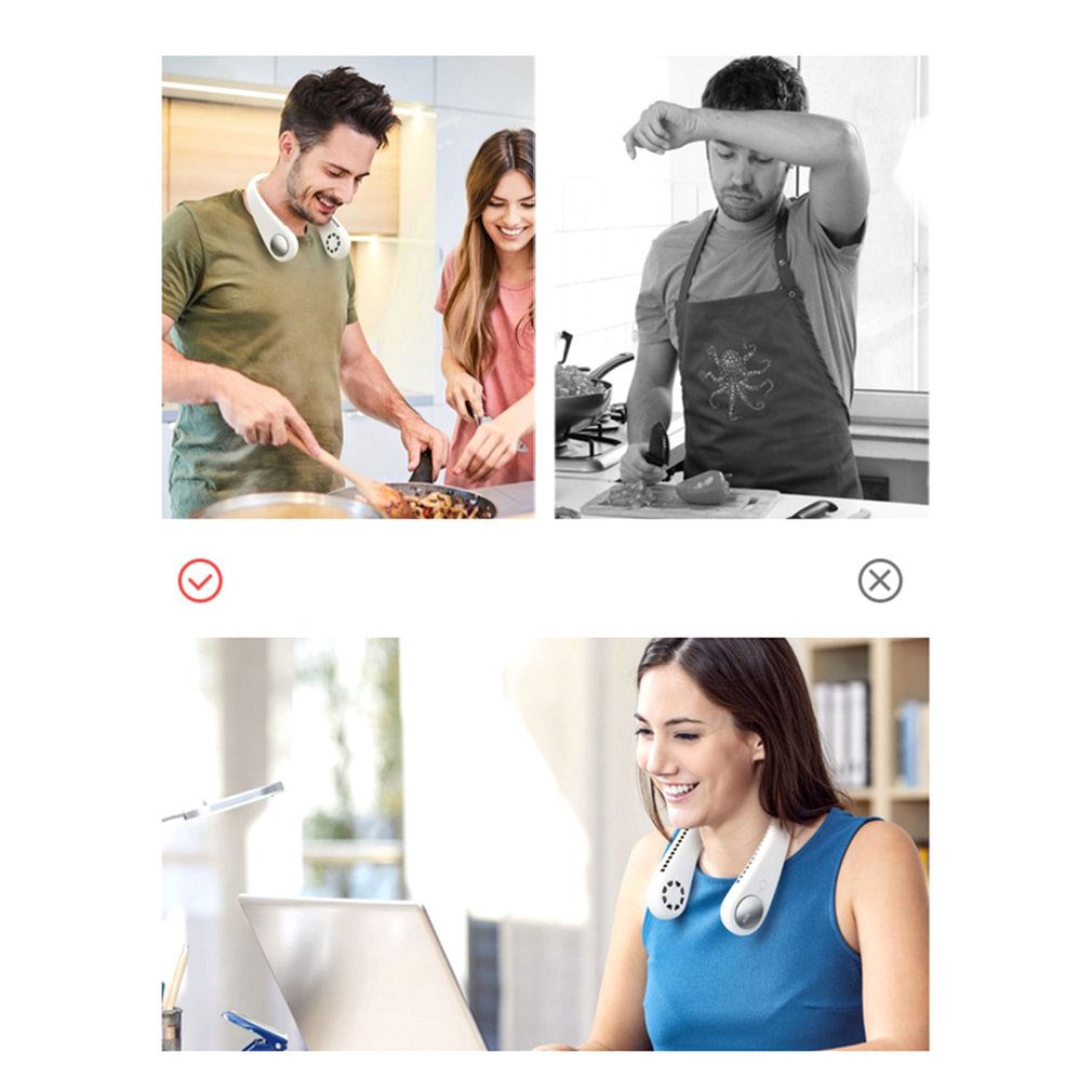 Mini USB Portable Neck Fan With Rechargeable Battery Ultra Quiet Wind Portable Fan Pocket Air Cooler Air Conditioner