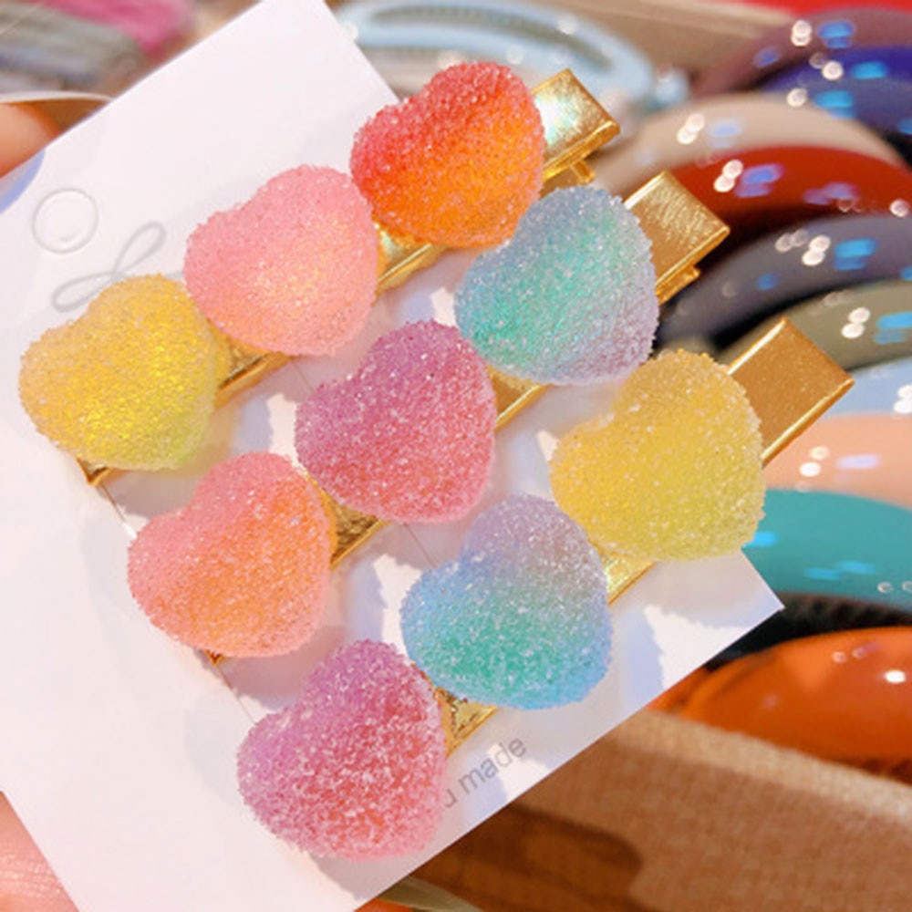 Korea Sweet Heart Candy Color Minimalist Hair Clip Hair Grip Lovely Barrettes Hairpin Hair Accessories For Women Girls