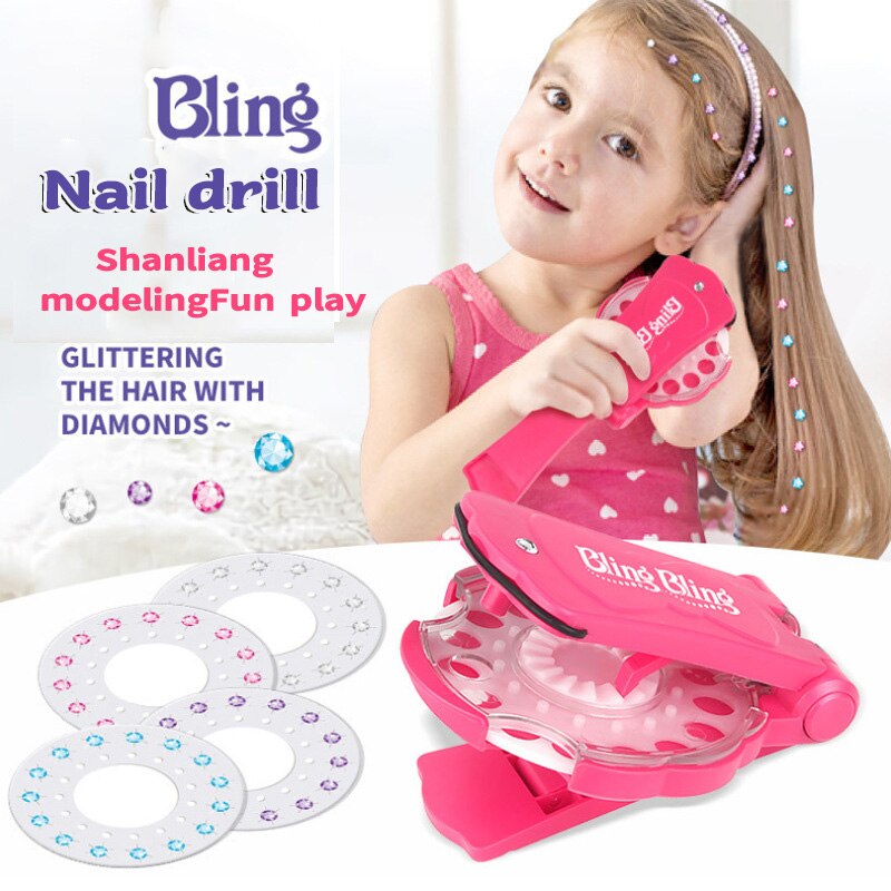 180 Gems Blingers Deluxe Set Girls Toys Pretend Play Jewel Refill Set DIY Girls Hair Styling Tool Diamond Sticker Toys