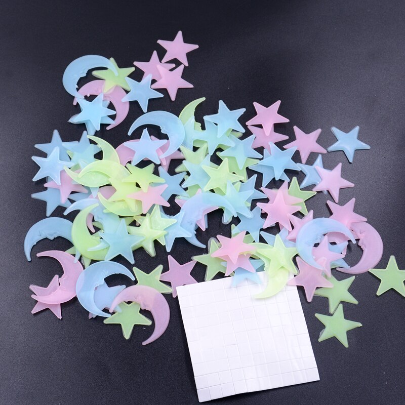 1Bag Party Glow In The Dark Speelgoed 3Cm Lichtgevende Ster Stickers Slaapkamer Sofa Fluorescerende Schilderen Speelgoed Pvc Stickers kids
