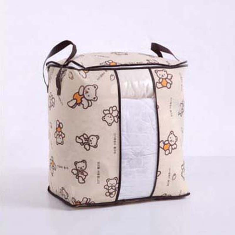 Non-woven Draagbare Kleding Opbergtas Organizer 45.5*51*29Cm Vouwen Closet Organizer Voor Kussen quilt Deken Beddengoed: Angel bear