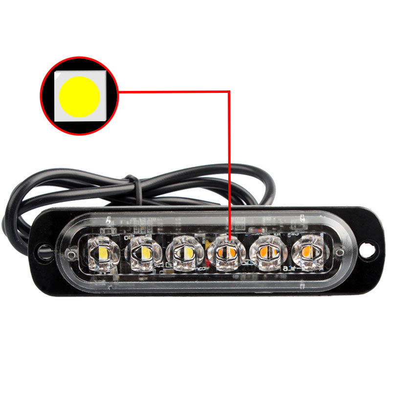 6LED 4LED luz de advertencia de coche luz de avería de parrilla coche camión remolque baliza lámpara LED luz lateral ámbar 12V - 24V