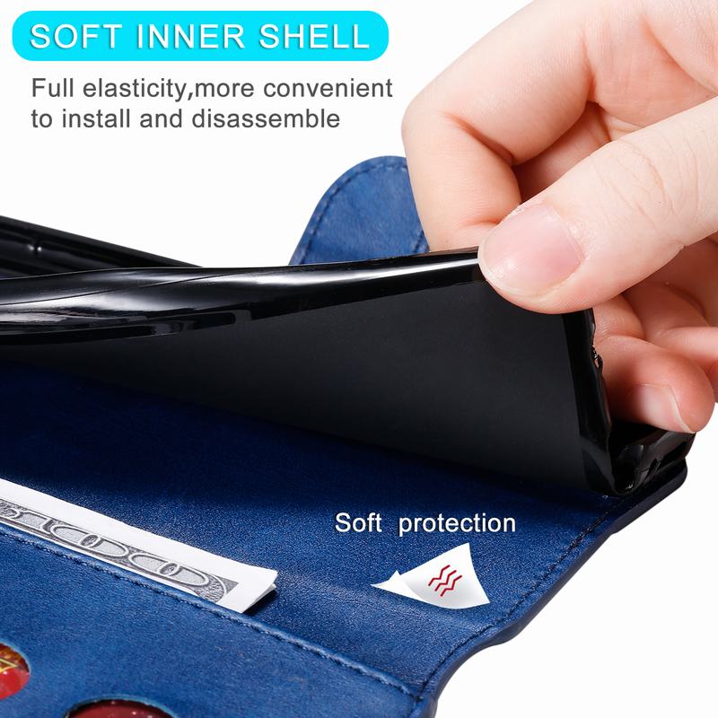 Flip lederen hoesje voor huawei honor 9a portemonneehoes luxe effen smartphone schokbestendige beschermhoes telefoonhoesjes honor 9a