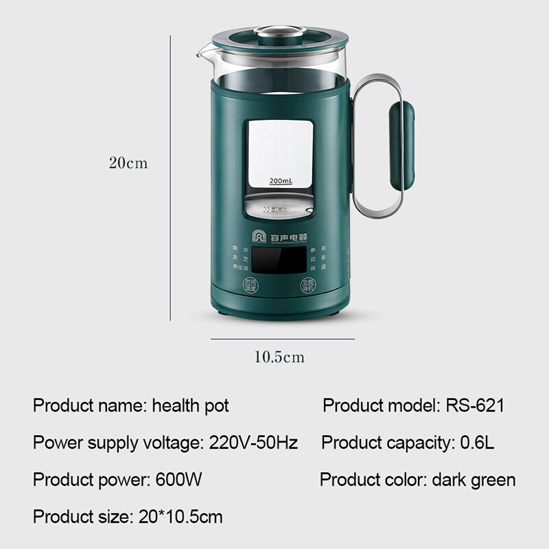Xiaomi-Mini hervidor de agua eléctrico para la salud, tetera portátil multifunción con filtro, taza de acero inoxidable, Caldera de agua de vidrio