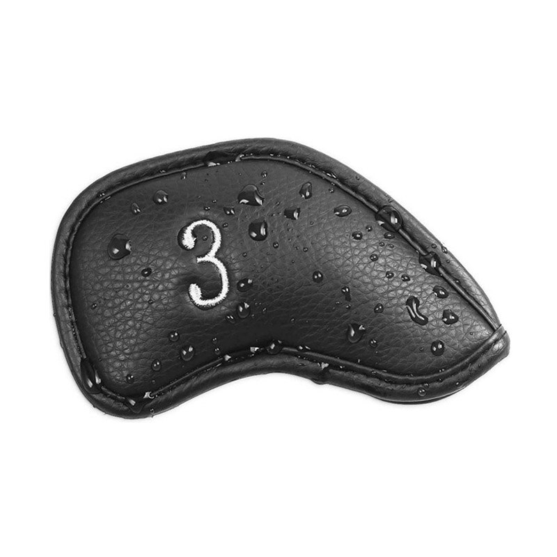 Synthetic Leather Golf Iron Head Covers 12 Pcs/Set Waterproof Durable Club Protect Headcovers