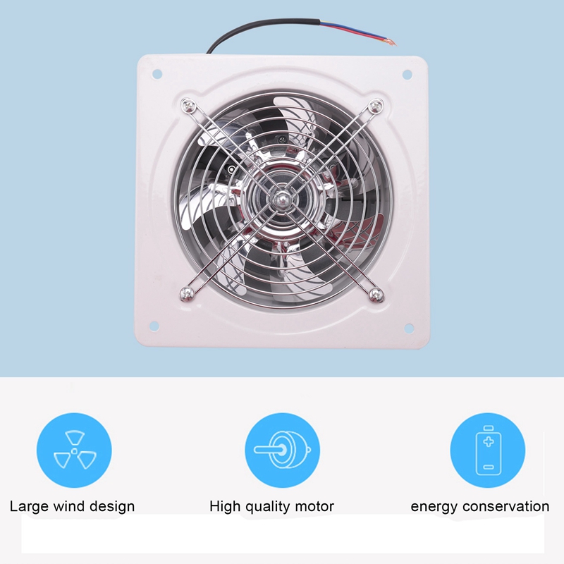 220V Exhaust Fan 6 Inch Ventilation Exhaust Fan Hanging Wall Mounted Low Noise Home Bathroom Kitchen Smoke Exhaust Fan Air Vent