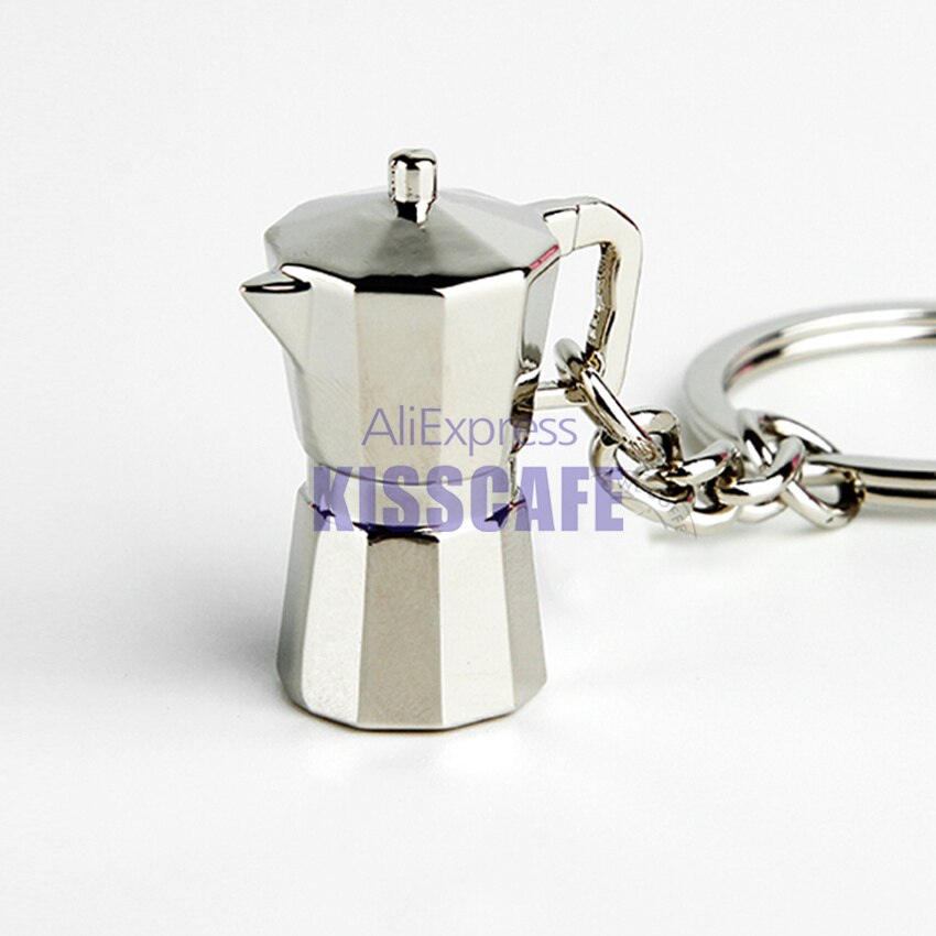 Barista Coffee Tamper Keychain Coffee Machine Handle Moka Pitcher Keyring Portable Coffeeware Espresso Accessories: Moka Pot