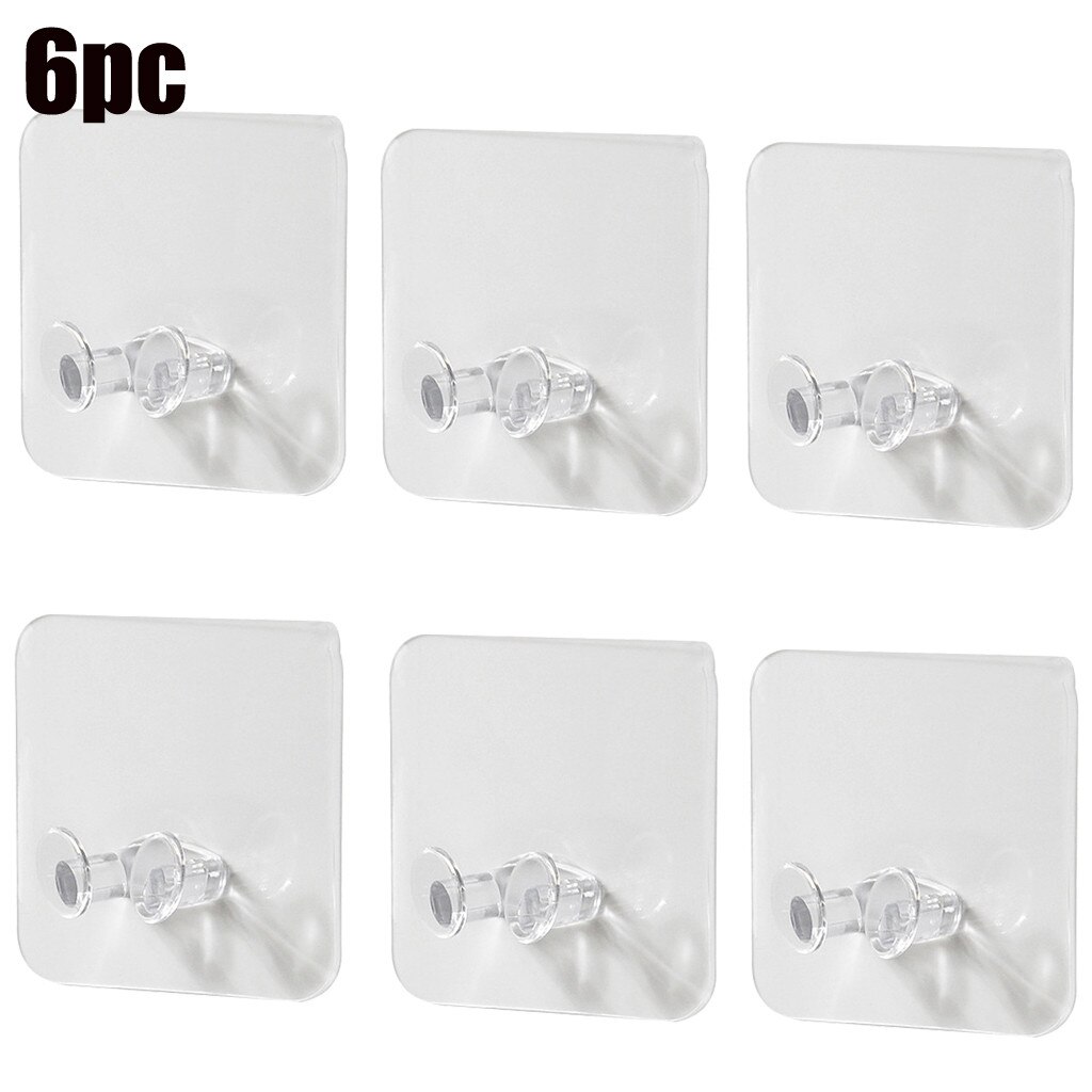 4/6/8/12PCS Multi-Purpose No Trace Wall Mount Hook Power Plug Socket Holder Wall Adhesive For Hanger kitchen Bathroom plug holde: 6 PCS