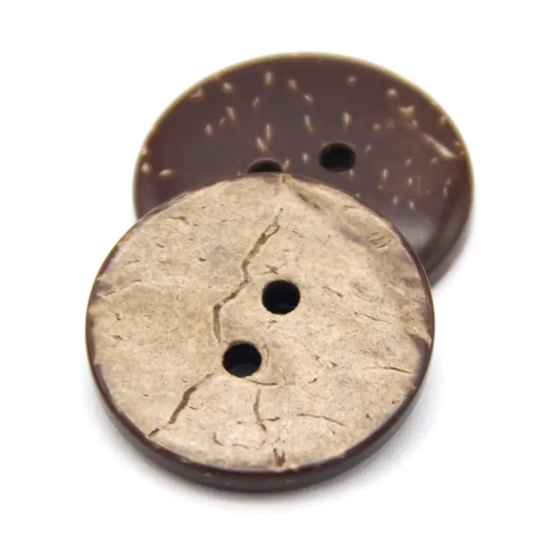 Coco De Madeira Natural Botões de Costura Decoração de Roupas Crianças Decoração Ecológica Casaco Infantil Suéter Vestuário Feito à Mão DIY Artesanato Acessórios para Scrapbooking Atacado: 30mm 10pcs / 2 Holes (Waxing)