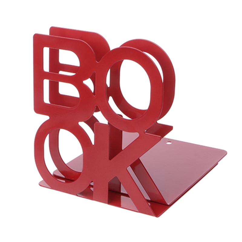 Alfabet Vormige Metalen Boekensteunen Iron Ondersteuning Houder Bureau Staat Voor Boeken: Rood