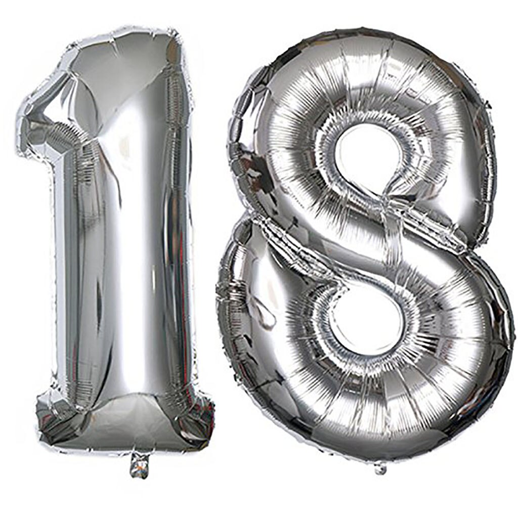 Ballon 18th Verjaardag 40 Inch Giant Folie Ballon Verjaardag Decor Voor Party Gd Thuis Party Decorations Snelle Рождество: Silver 