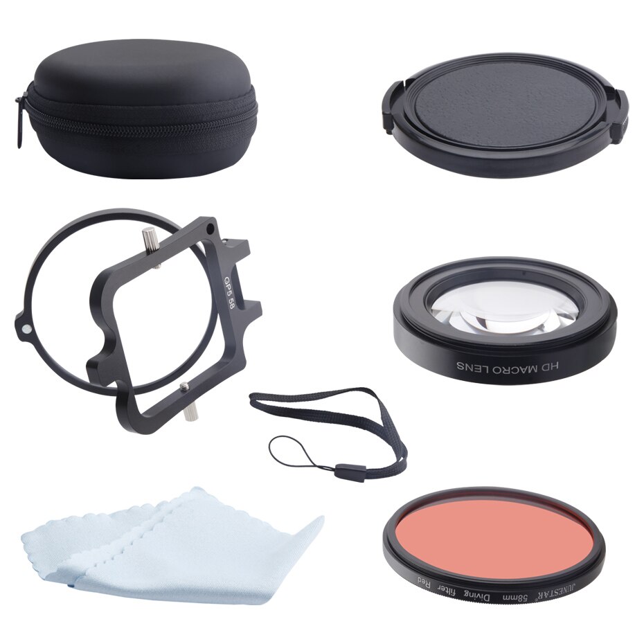 Go Pro 5/6/7 Diving Red Filters With Macro Lens on Waterproof Housing Case For GoPro Hero 5 6 7 Black Sport Camera Accessories