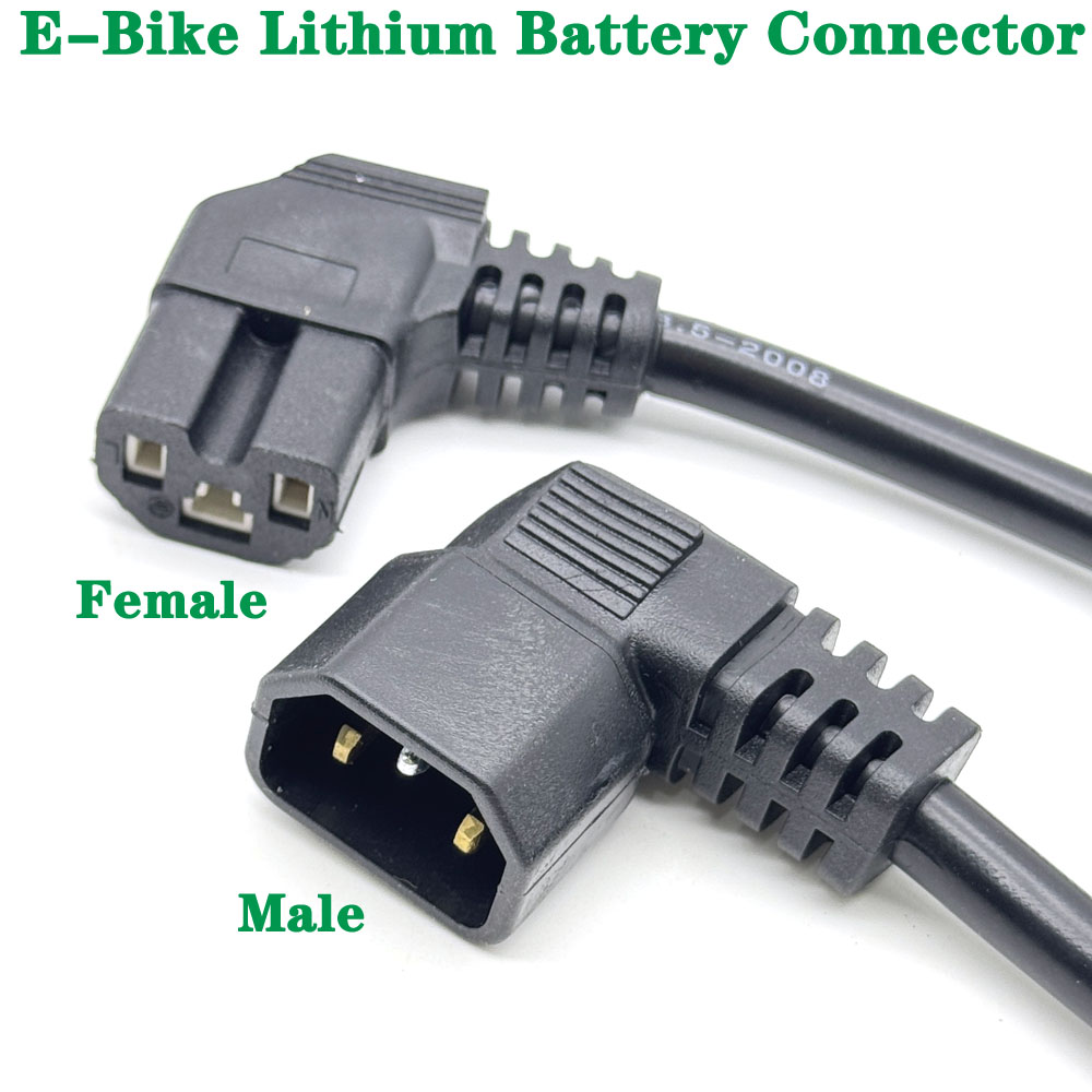 Elektrische Fiets Oplaadkop Lithiumbatterij Uitgangslijn 3Pin E-bike Mannelijke Vrouwelijke Basis voor 36V 48V Voertuiglader Stopcontact