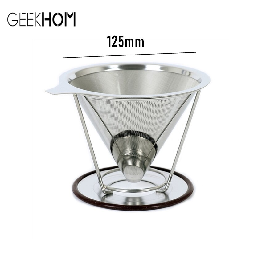 Wiederverwendbare Kaffee Filter Edelstahl Doppel Schicht Gittergewebe Korb Brauen Kaffee Halfter Kegel Trichter Tropf Kaffee, Der Werkzeuge: HM2008121B