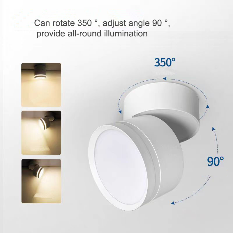 Plafonnier LED monté en Surface, tube lumineux 7W 9W 12W 15W, angle réglable rotatif, éclairage intérieur AC220V 110V