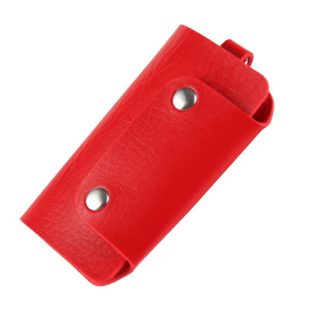 1 Pc Vrouwen Pu Lederen Auto Sleutelhouder Portefeuilles Roze Kleine Portemonnee Dames Portemonnee Voor Meisjes Mini Keys Organizer Tassen sleutelhanger Clip: Rood