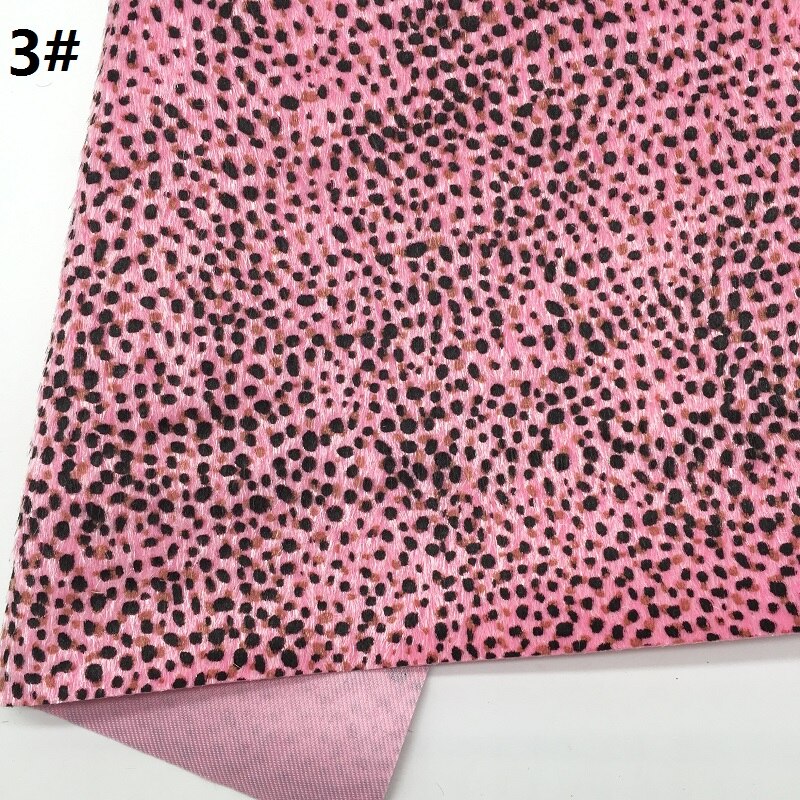 1PC 21X29CM Dots Printed Faux Fur Fabric For Making Bows LEOsyntheticoDIY GM3255B: 3