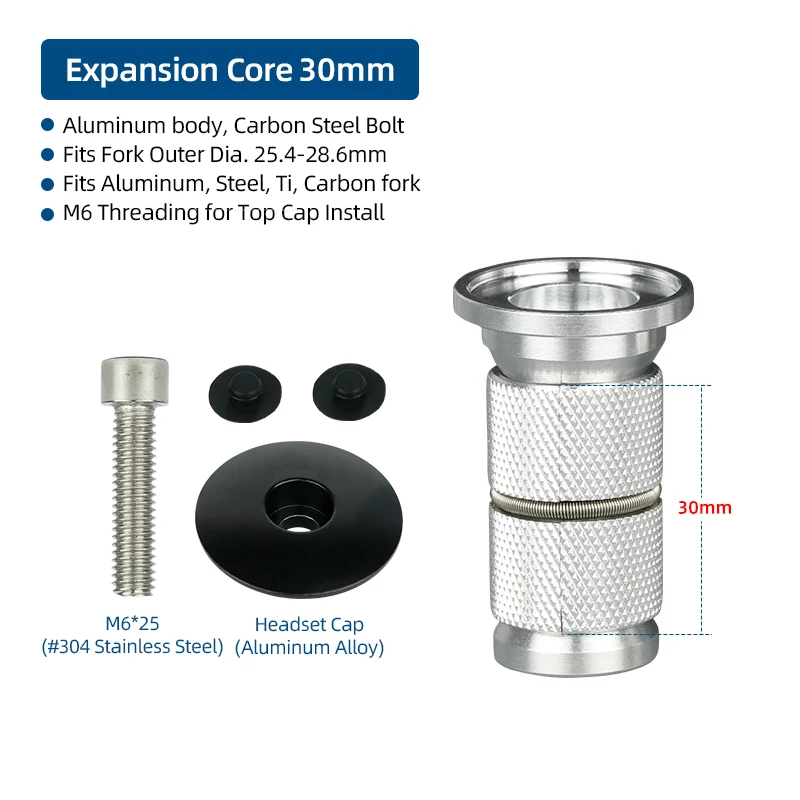 Plugue de compressão de bicicleta, parafusos de expansão de fone de ouvido, inserção de tigela, montagem de tampa superior, 1 1/8 ", porcas expansoras, âncora de garfo de carbono: Marrom