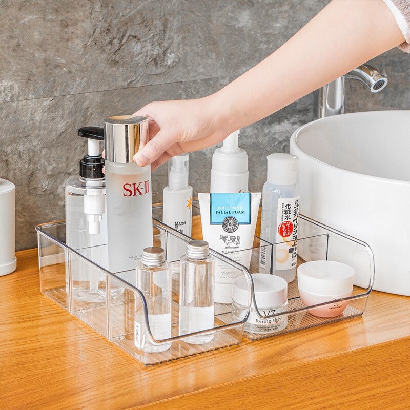 Przezroczysta skrzyneczka na akcesoria robić makijażu pudełko robić przechowywania ambona łazienka kosmetyki przedział rozmaitości Organizadores pojemniki kosmetyczne półka